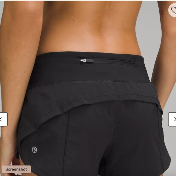 Lululemon Speed Up Low-Rise Lined Short 2.5" in Black, Size 6 - Picture 4 of 8